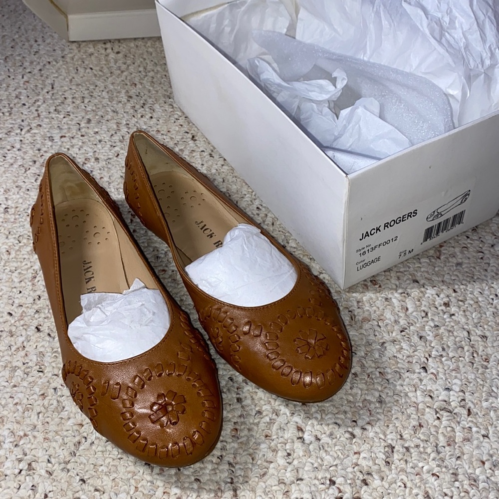 Jack Rogers Classic Brown Flats